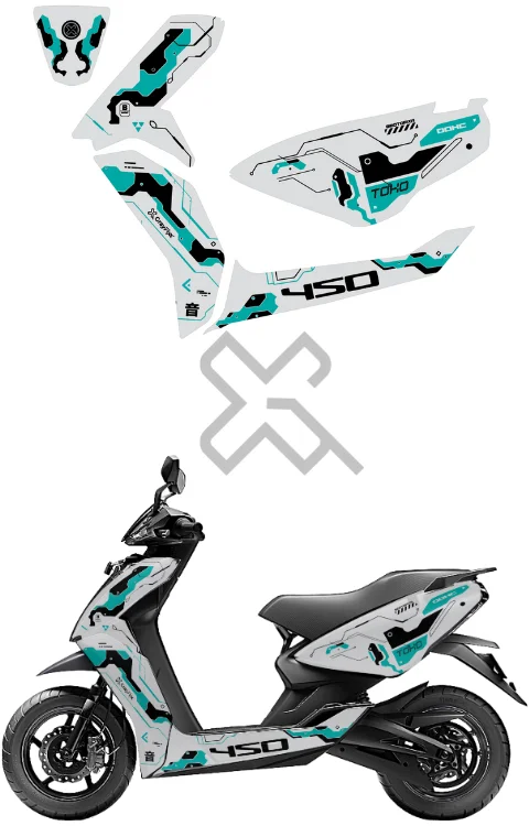 DOHC Edition Full Body Sticker Compatible with Ather 450X/450S | Made In Premium Gloss Vinyl With FPF(Fade Protection Film), Water Proof, Precut Sticker, Pack Of 1 Compatible with Both Side
